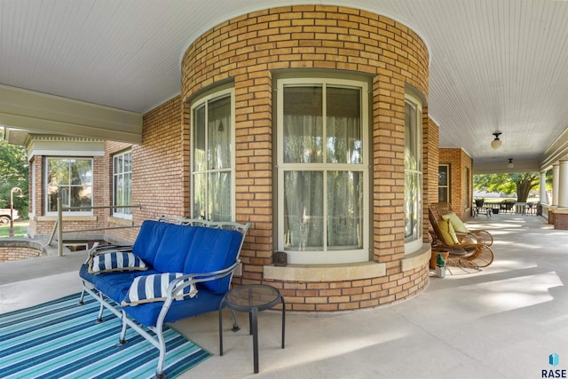 view of patio featuring covered porch