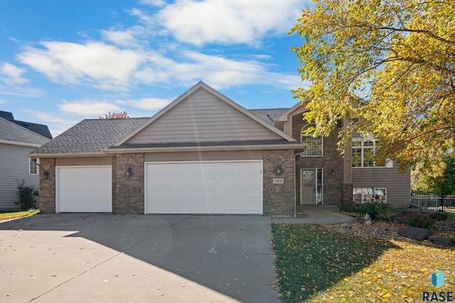 view of front of house with a garage