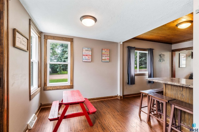 interior space with a wealth of natural light and dark hardwood / wood-style flooring