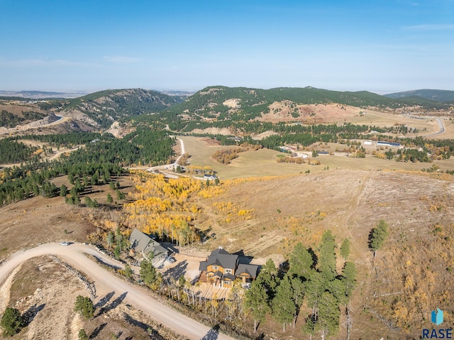 aerial view featuring a mountain view