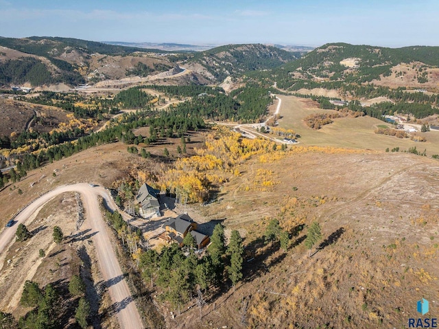 bird's eye view featuring a mountain view