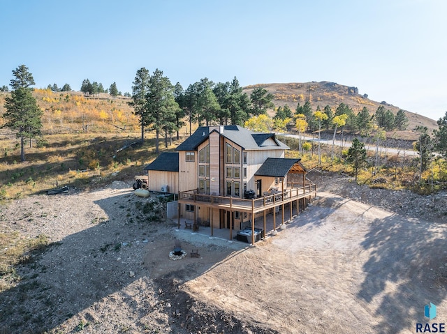 bird's eye view with a mountain view and a rural view