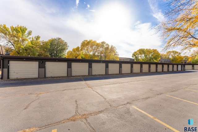 exterior space featuring a garage