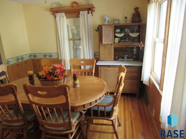 dining area featuring hardwood / wood-style flooring