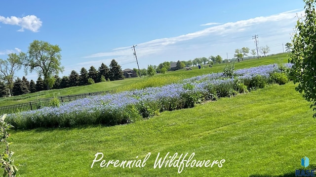 property view of water with a rural view