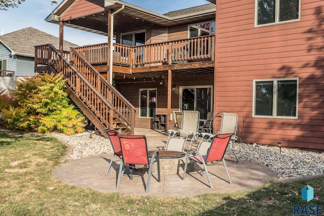 exterior space featuring a wooden deck