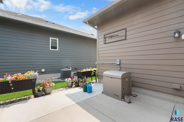 view of patio / terrace featuring central AC unit