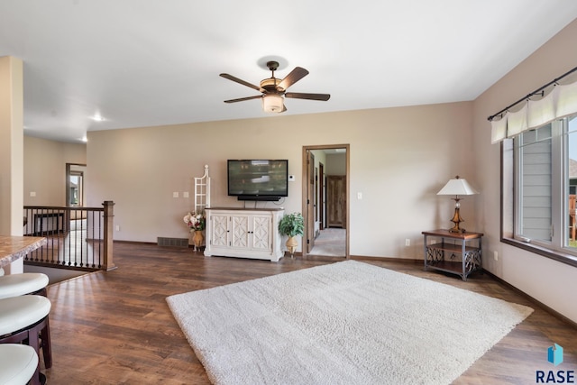 interior space featuring dark hardwood / wood-style flooring