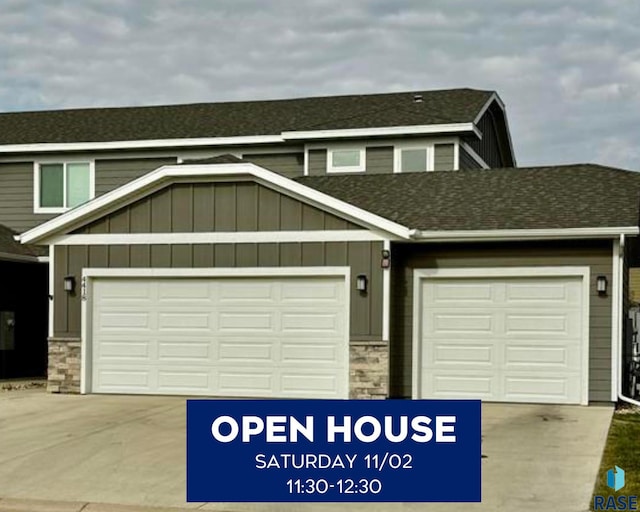 view of front of home with a garage