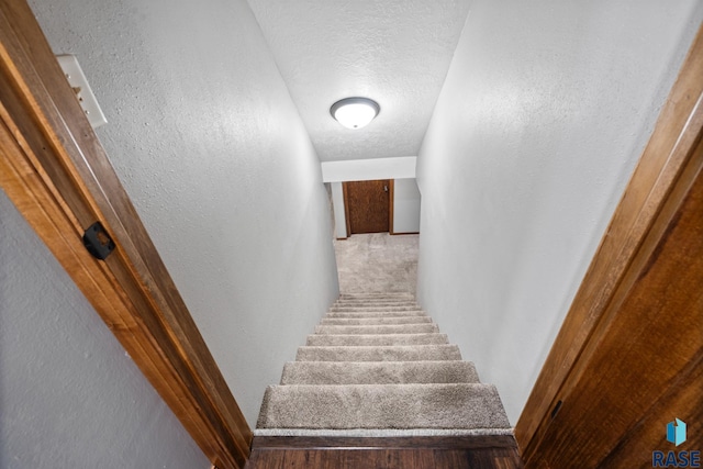 staircase featuring hardwood / wood-style flooring