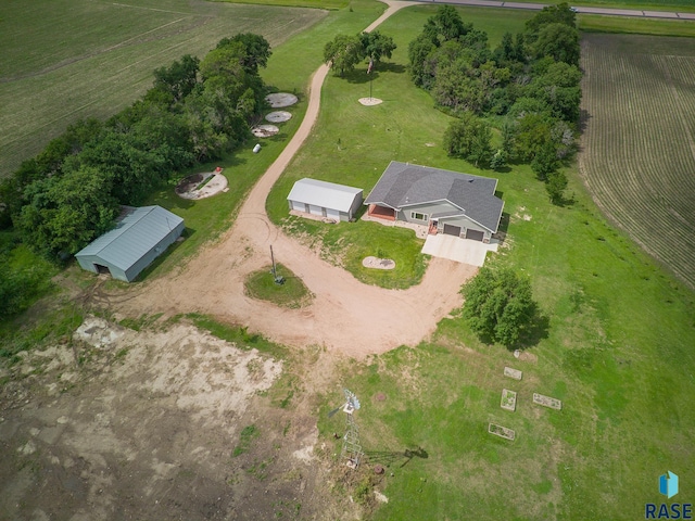 bird's eye view with a rural view