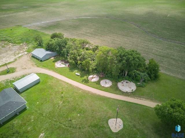 drone / aerial view with a rural view