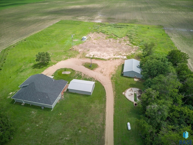 aerial view with a rural view