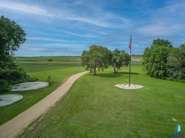 view of home's community featuring a lawn