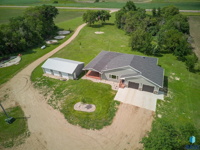 drone / aerial view featuring a rural view