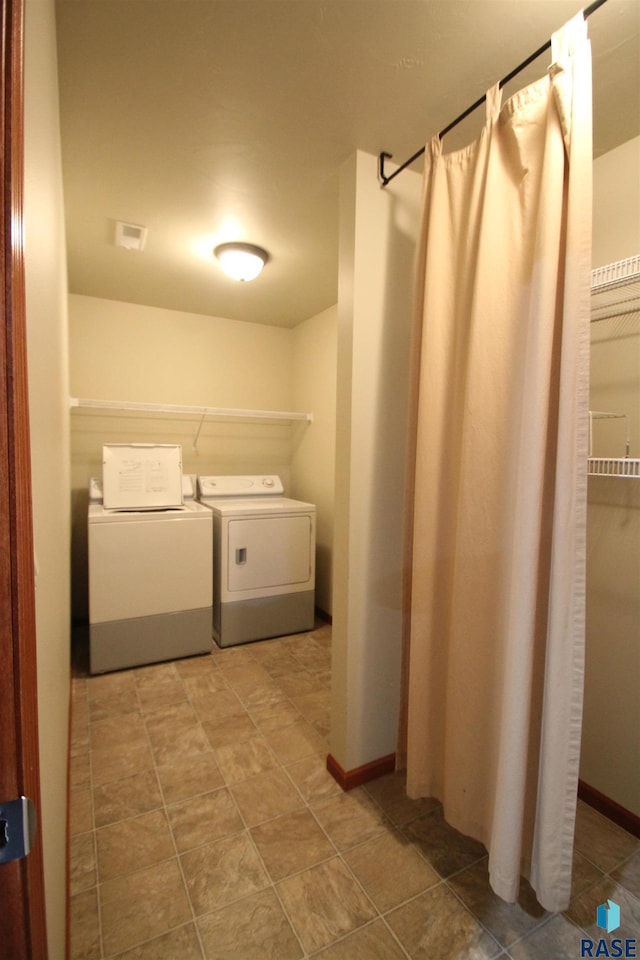 interior space with independent washer and dryer