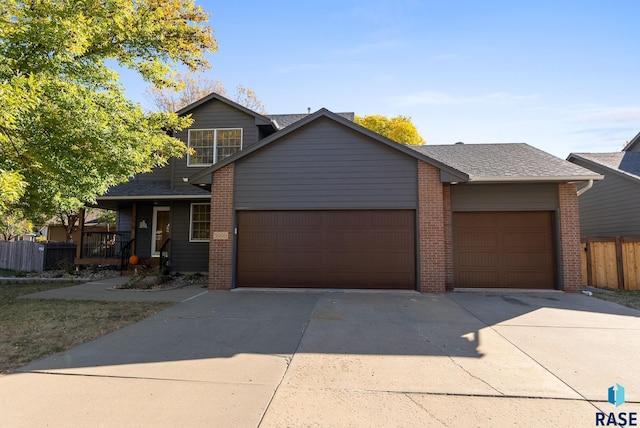 view of front of home with a garage