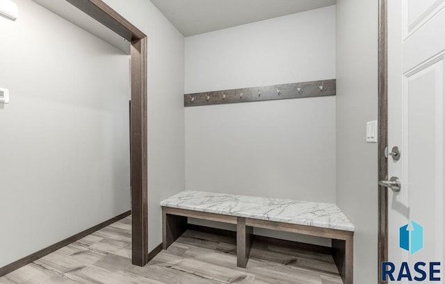 mudroom featuring light wood-type flooring