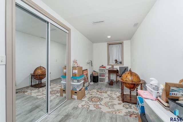 interior space with light wood-type flooring