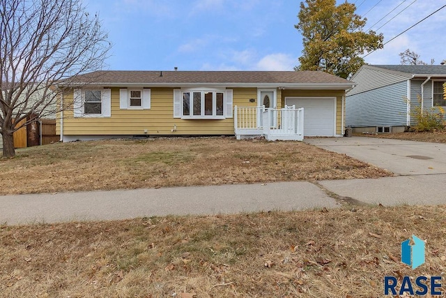 single story home with a garage