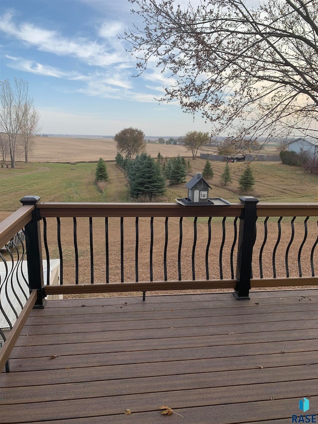 deck with a rural view