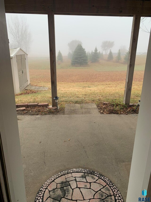 view of patio featuring a rural view