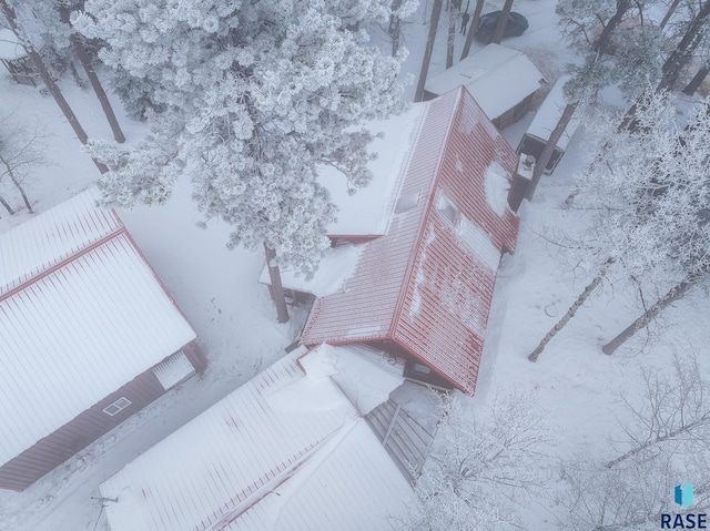 view of snowy aerial view