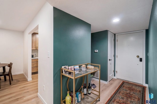 foyer featuring light hardwood / wood-style floors