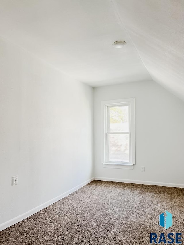 323 W Lincoln St, Luverne, MN 56156 - additional living space featuring carpet, vaulted ceiling, and baseboards