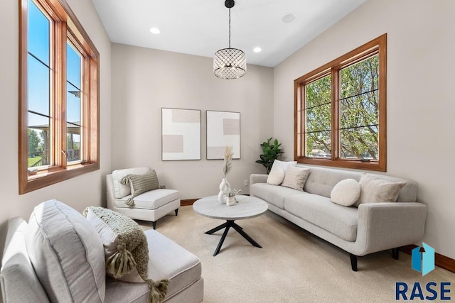 view of carpeted living room