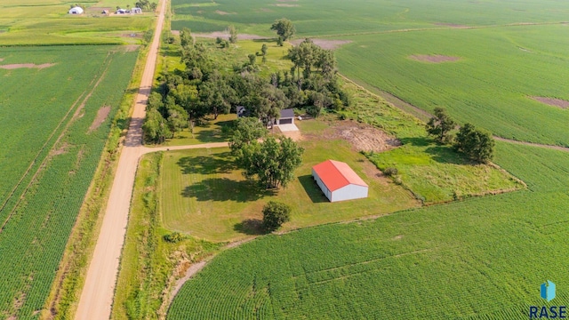 drone / aerial view with a rural view