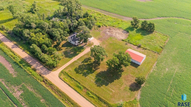 drone / aerial view with a rural view