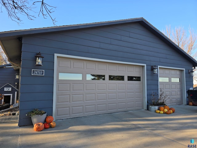 view of garage