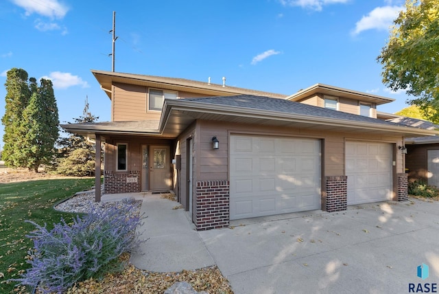 prairie-style home with a garage