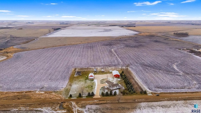 bird's eye view with a rural view