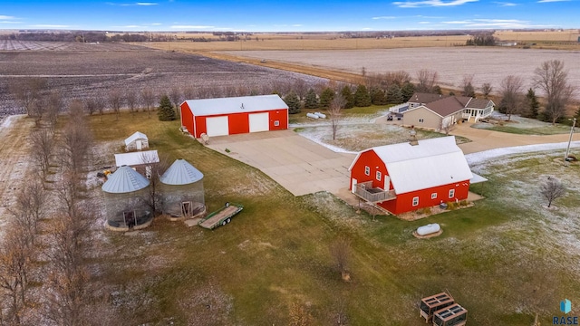 aerial view featuring a rural view