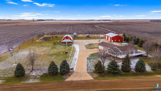 drone / aerial view with a rural view