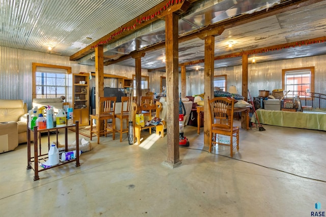 interior space with concrete floors