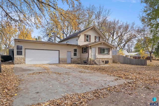 front of property featuring a garage