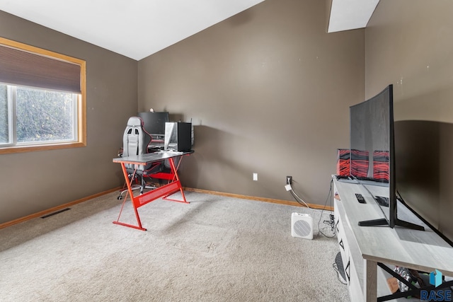 office area with carpet floors