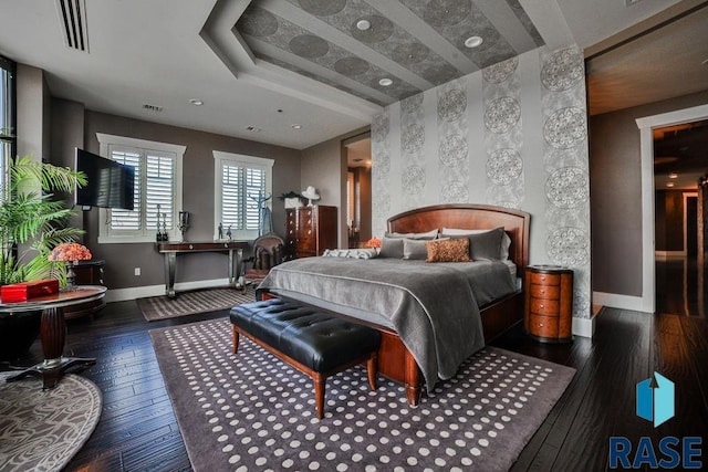 bedroom featuring dark wood-type flooring