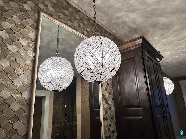 details with a notable chandelier