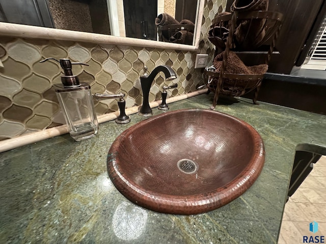 interior details featuring sink