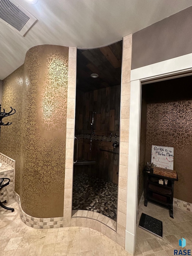 bathroom featuring tile patterned flooring