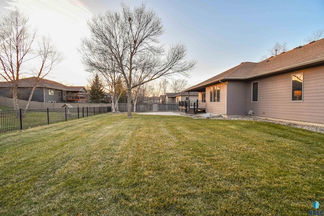 view of yard with a patio