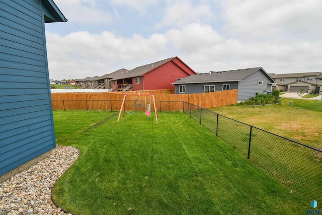 view of yard featuring a playground