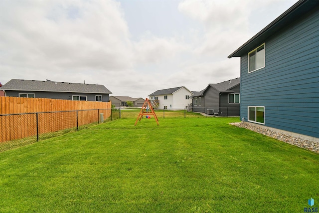 view of yard with a playground