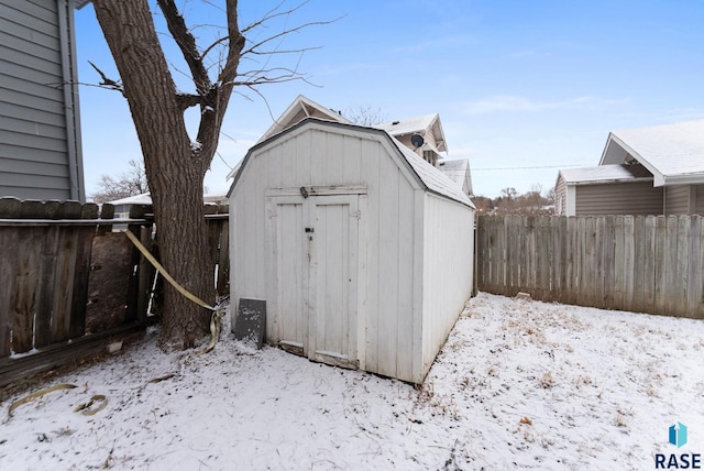 view of snow covered structure