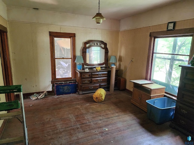 misc room featuring dark wood-type flooring