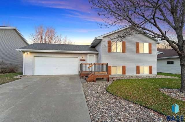 tri-level home featuring a garage